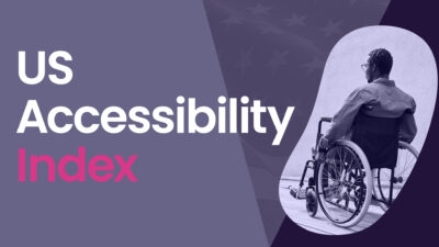 A person in a wheelchair with the text "Auto Draft US Accessibility Index" indicating a focus on accessibility in the United States.
