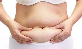Image of stomach fat and taking a look how the drug retatrutide can help with weight loss