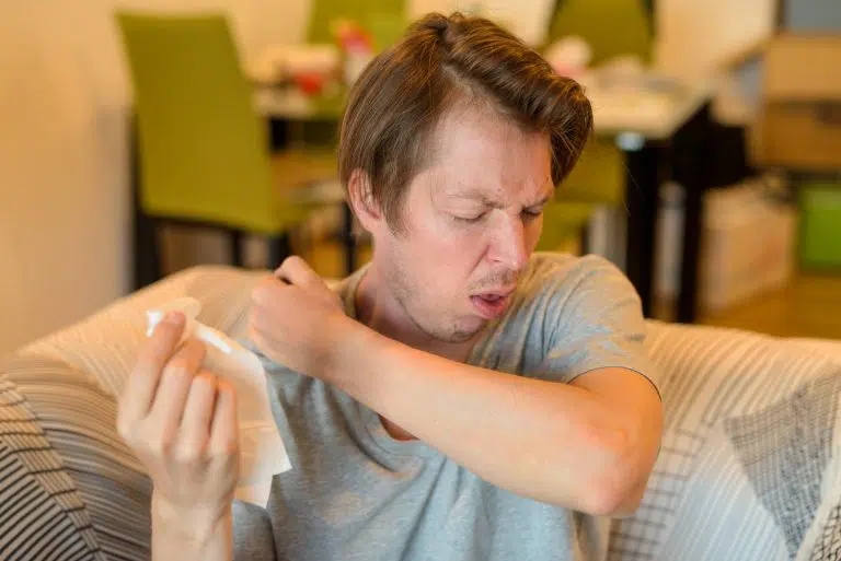 Coughing symptoms due to chest infection