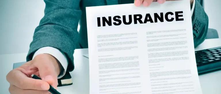 Insurance writing on a piece of paper