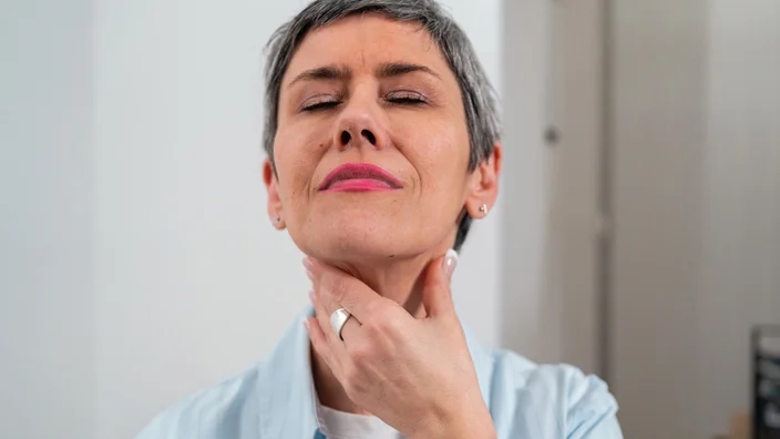 Swollen neck due to lymph nodes