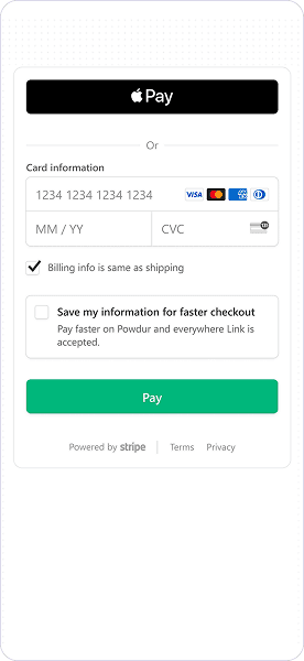 Payment screen