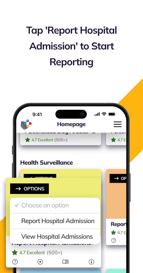 report hospital admissions step 2