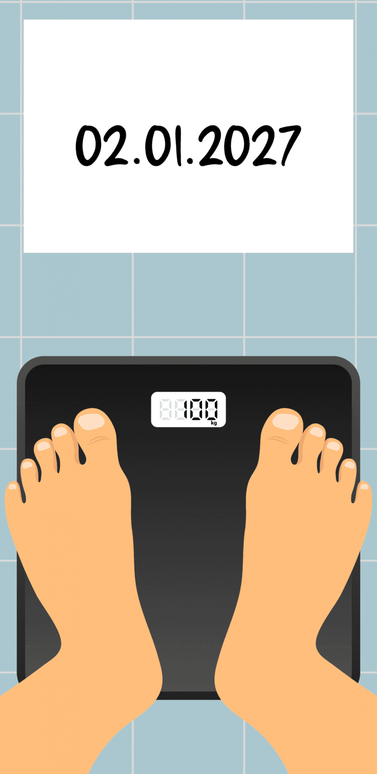 Standing on scales image
