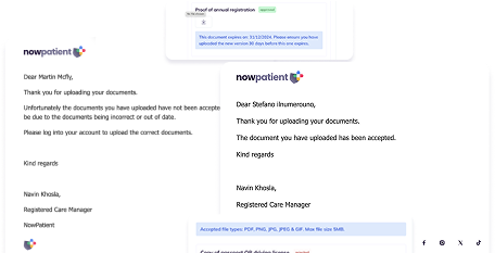 We will review your documents and profile once you have completed them. You will receive confirmation emails for approved documents, and updates in your account.