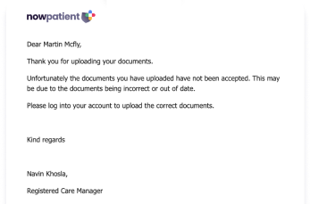 Once all your documents are approved you will receive a confirmation email with instructions on how to set up your clinician account and access to NowConsult